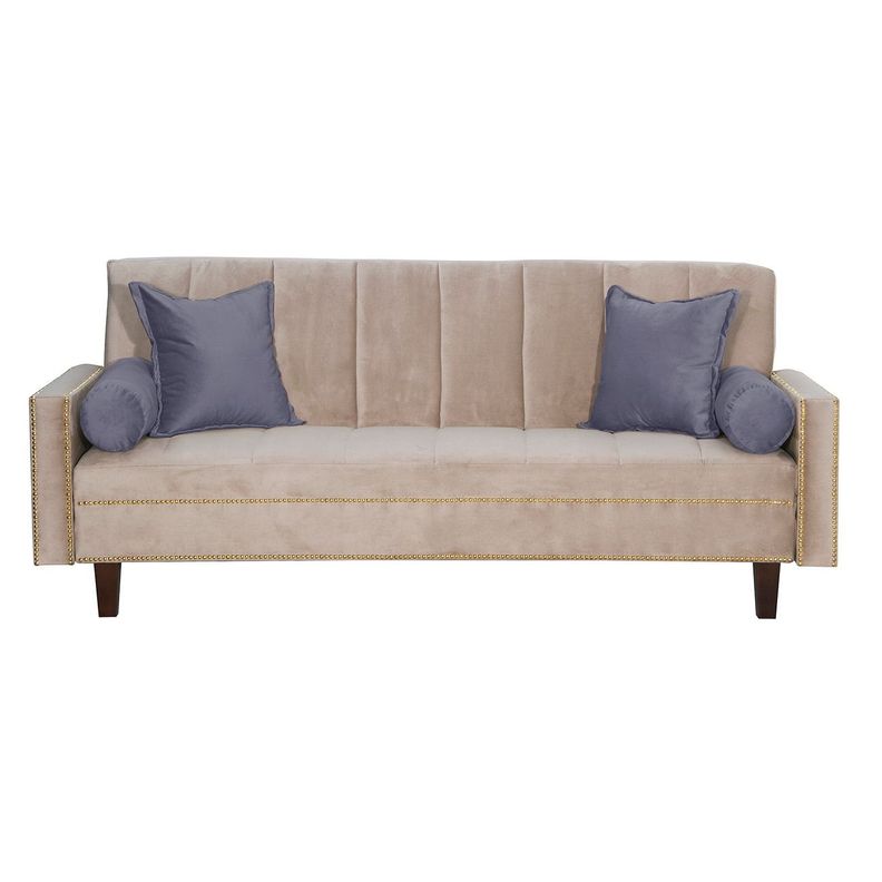 Futon Sofa Cama Vanguardia 200 x110 Beige - Gris-0