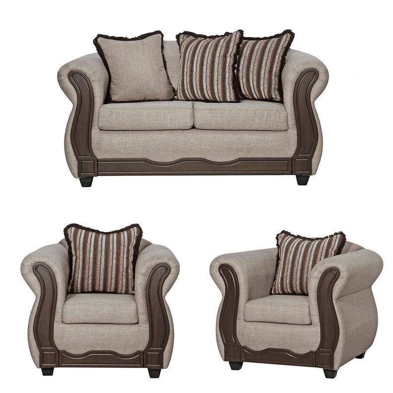Juego de Living 2 1 1 Sofia Beige-0