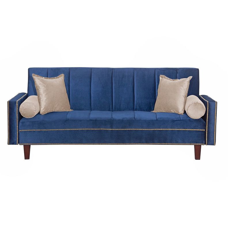 Futon Sofa Cama Vanguardia 200 x110 Azul - Beige-0