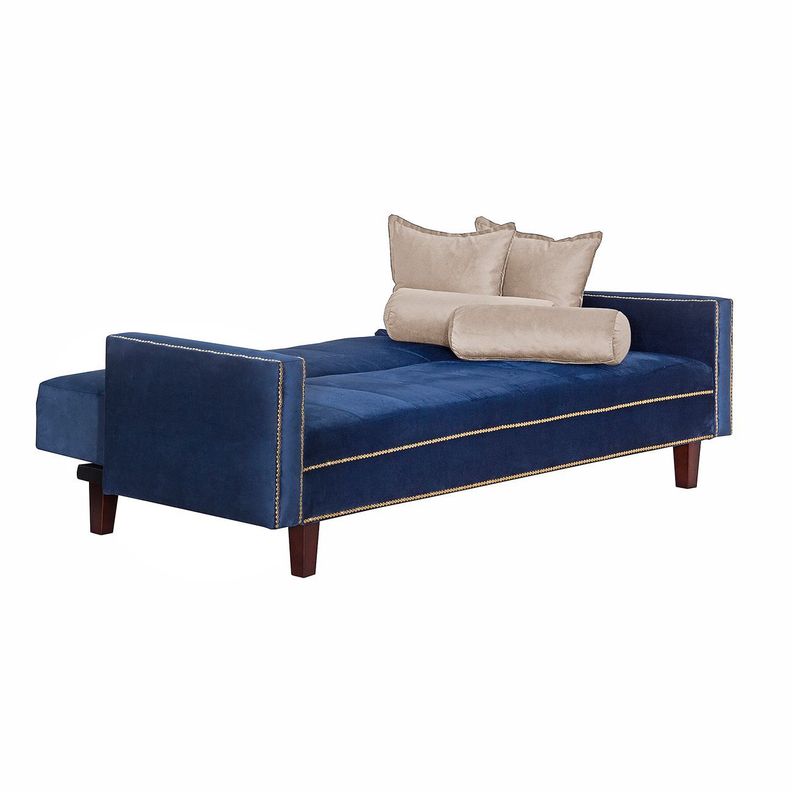 Futon Sofa Cama Vanguardia 200 x110 Azul - Beige-1