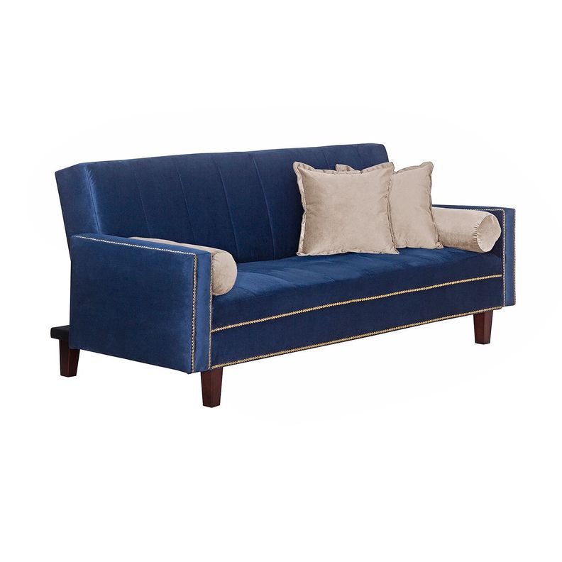 Futon Sofa Cama Vanguardia 200 x110 Azul - Beige-2