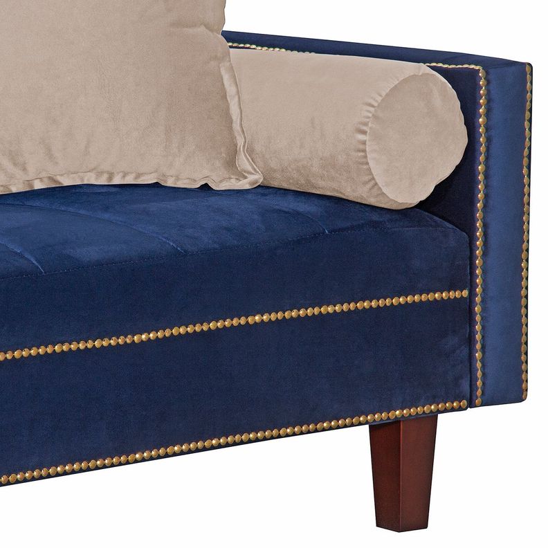 Futon Sofa Cama Vanguardia 200 x110 Azul - Beige-3