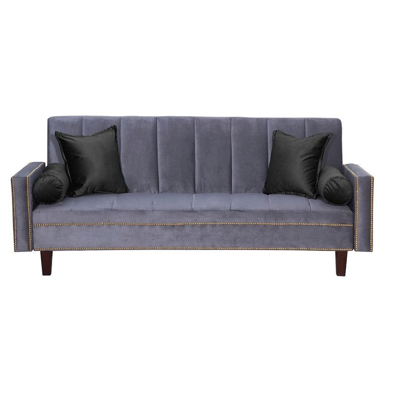 Futon Sofa Cama Vanguardia 200 x110 Gris - Negro-0