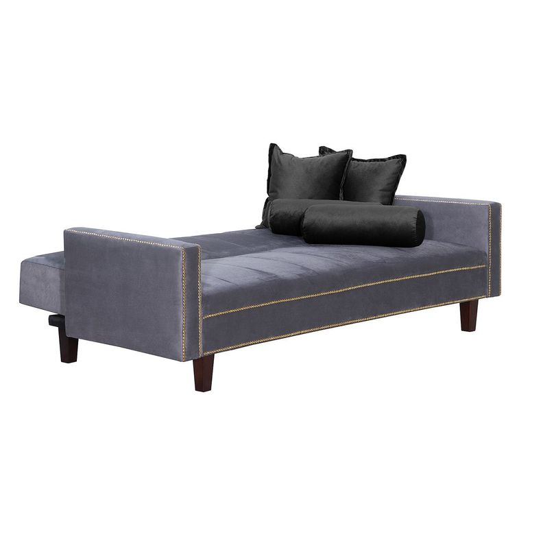 Futon Sofa Cama Vanguardia 200 x110 Gris - Negro-2