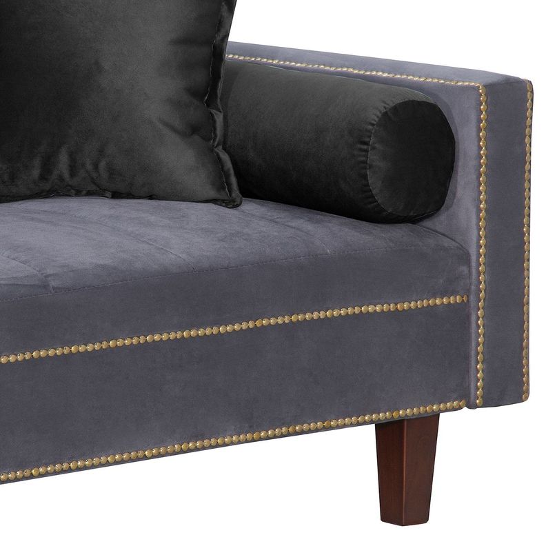 Futon Sofa Cama Vanguardia 200 x110 Gris - Negro-3