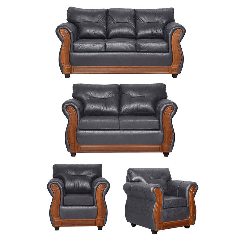 Juego de Living 3 2 1 1 Toronto Gris