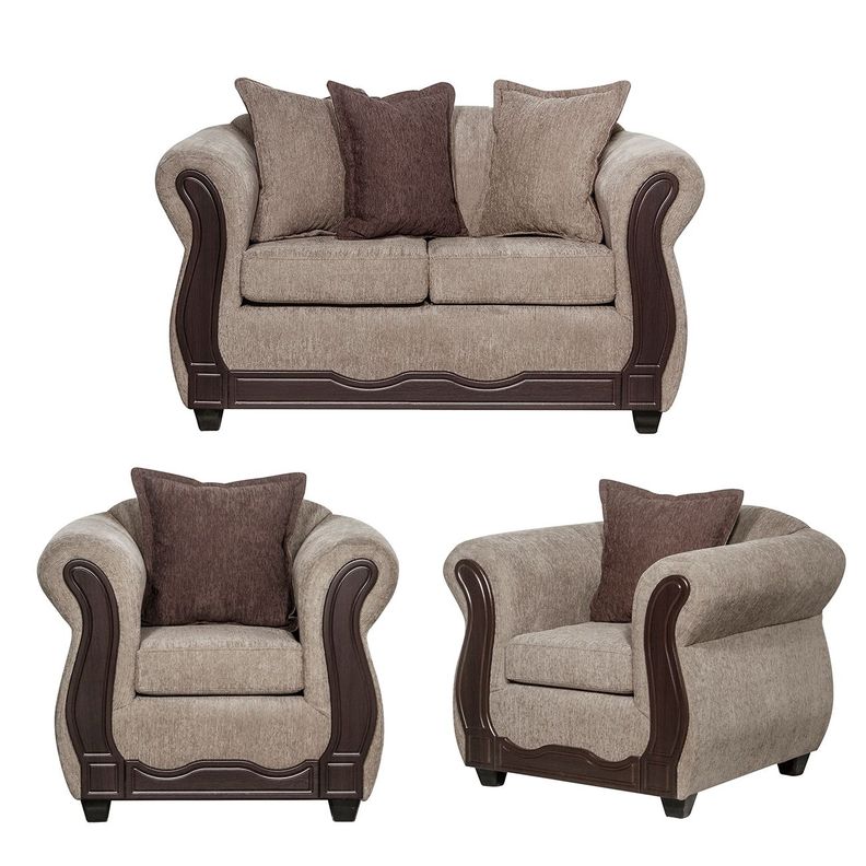 Juego de Living 2 1 1 Barcelona Beige