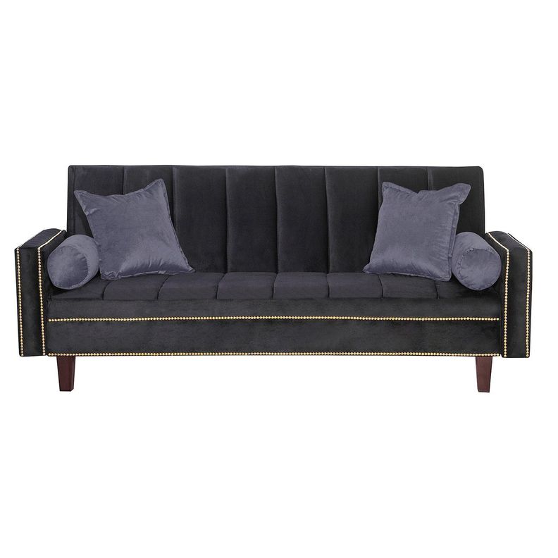 Futon Sofa Cama Vanguardia 200 x110 Negro - Gris-0
