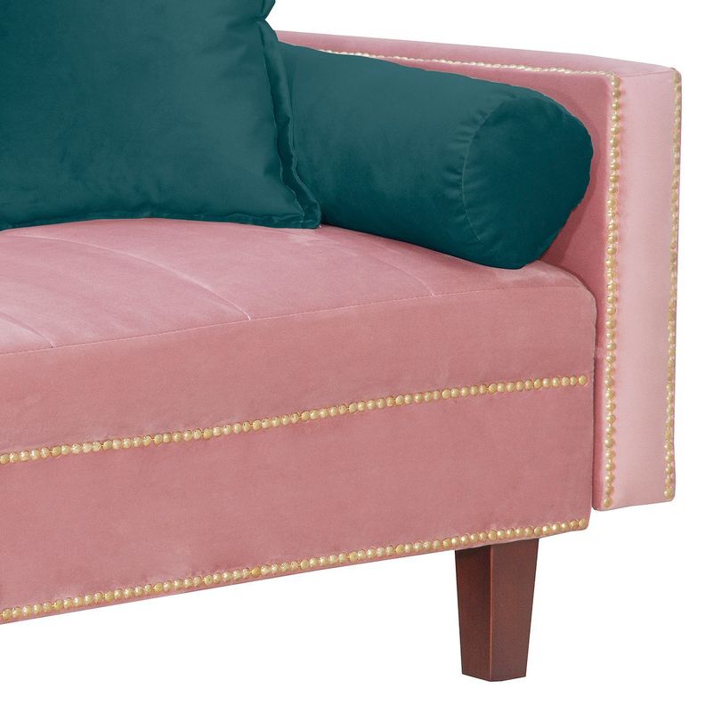 Futon Sofa Cama Vanguardia 200 x110 Rosa - Verde-3