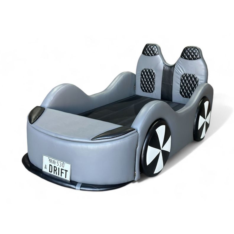 CAMA PLAZA Y MEDIA PARA NIÑO FORMA DE CARRO-0