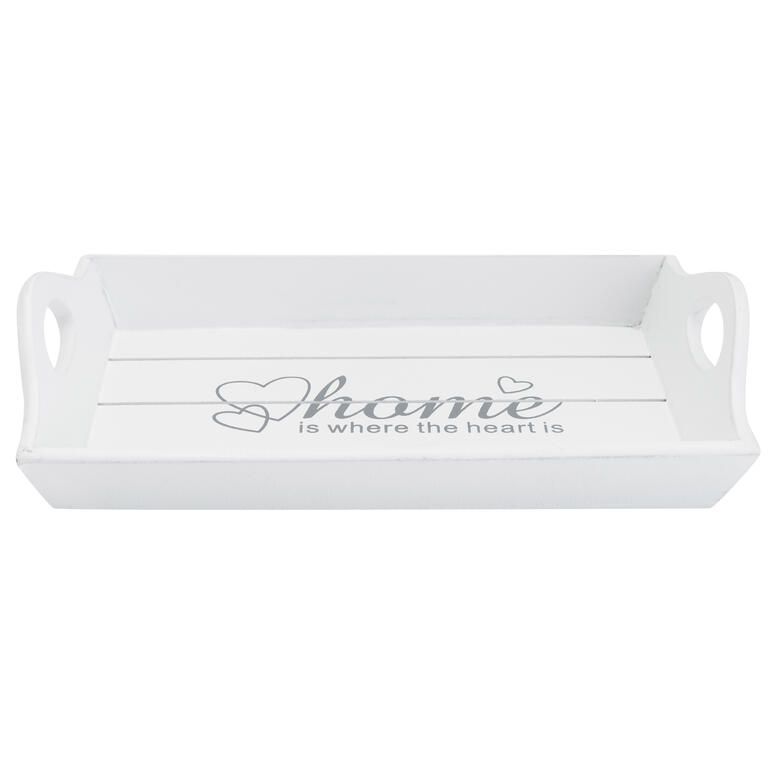 Bandeja madera 22x15 cm. Home Blanco 5x22x15 cm-0