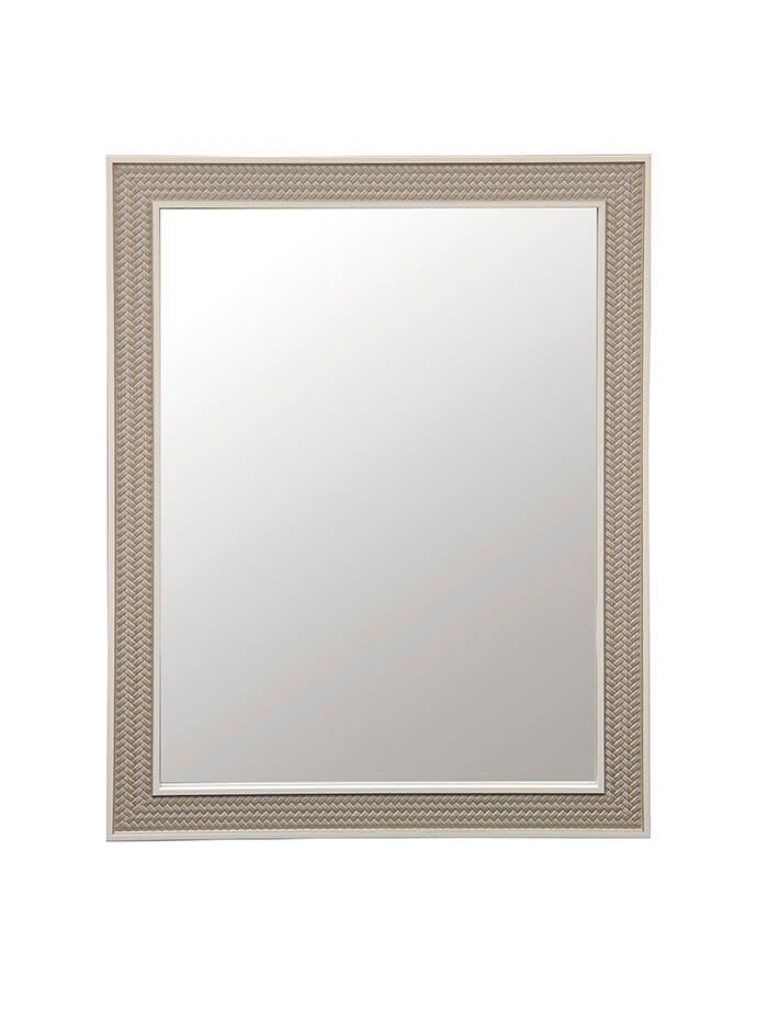 Espejo Marco Tipo Tejido 30X120 Cm. Vgo Gris
