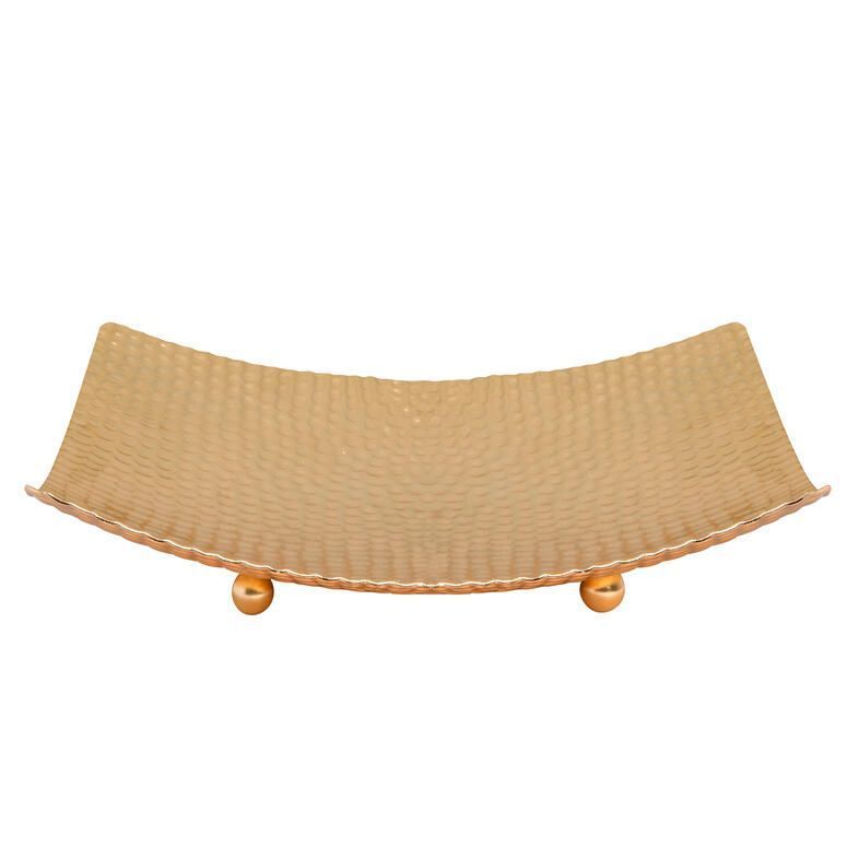 Bandeja metalica dorada 25x25x5 cm. Unico-0