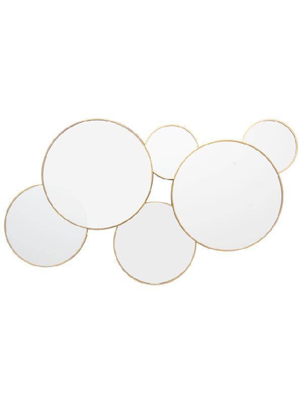 Espejo 55x32 cm. decorativo 6 circulos Dorado-0