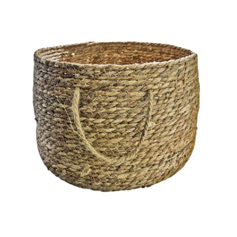 Canasto de Fibra Seagrass 38x24 cm. Natural ø38 x24 cm-0