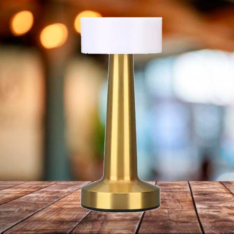 Lampara de mesa dorado recargable con sensor 21cm Vgo-0