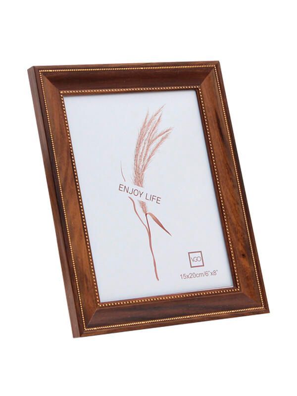 Marco 15X20 Madera Con Detalle Puntitos Vgo Cafe
