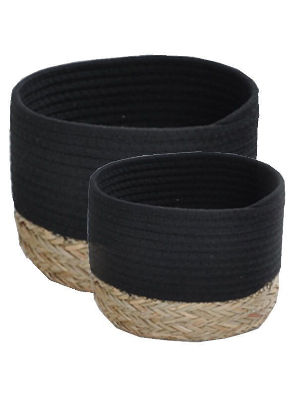 Set de 2 canastos de Fibra Seagrass 26-24 cm. Natural Set de 2-0