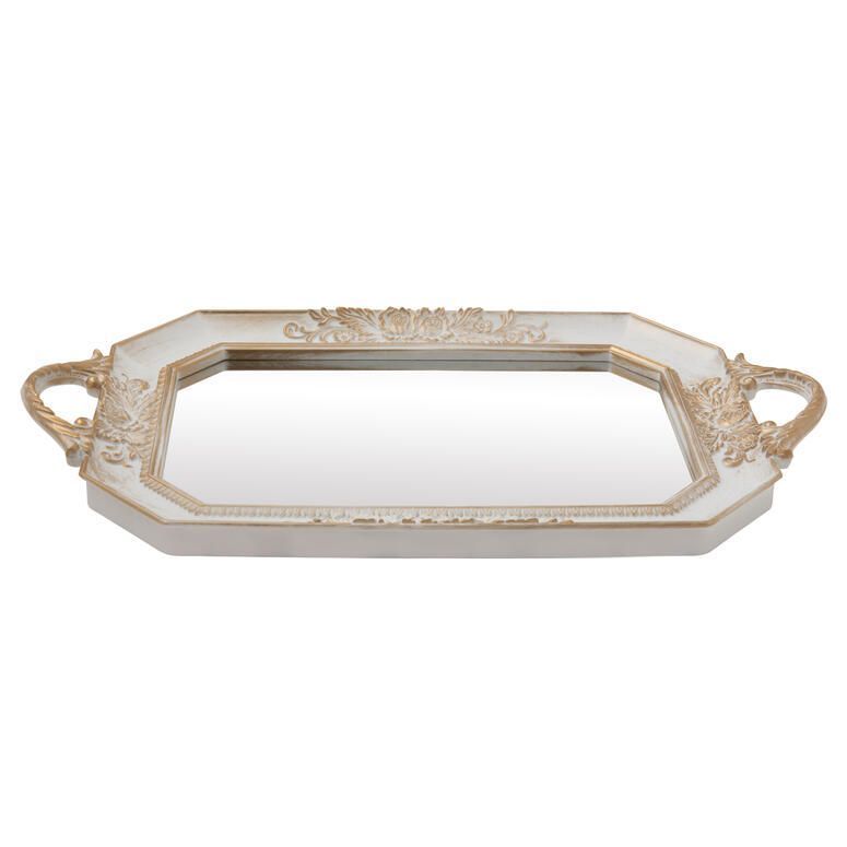 Bandeja plástica espejada rectangular Unico 3x26x41 cm-0