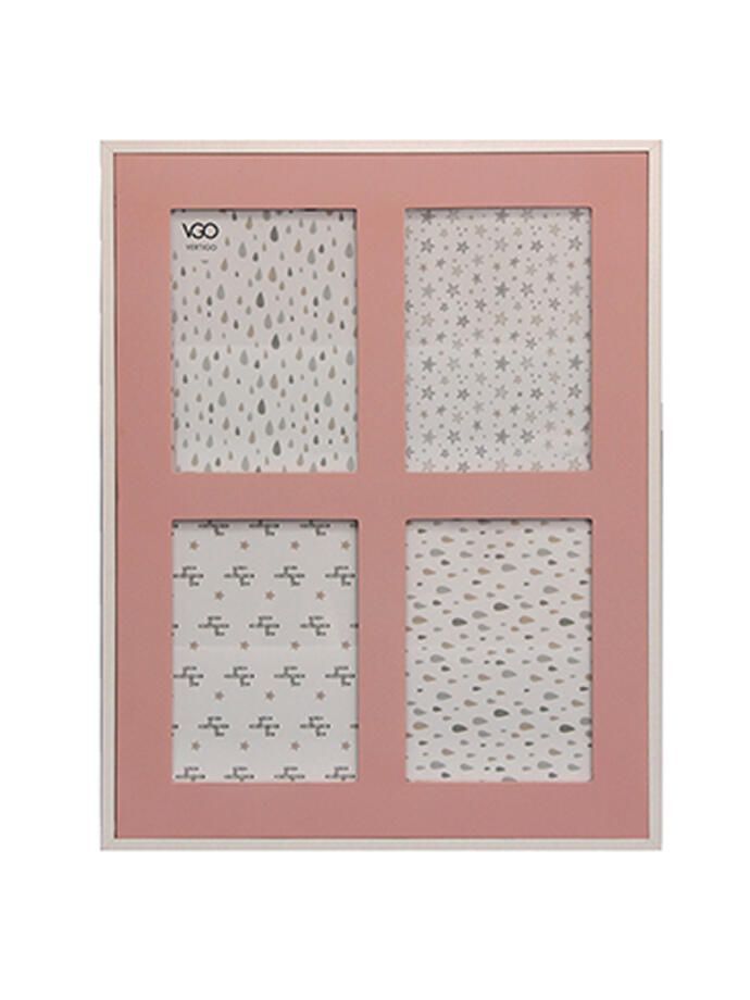Marco Doble. madera Rosa/Celeste 15x21 cm / 2F Rosado