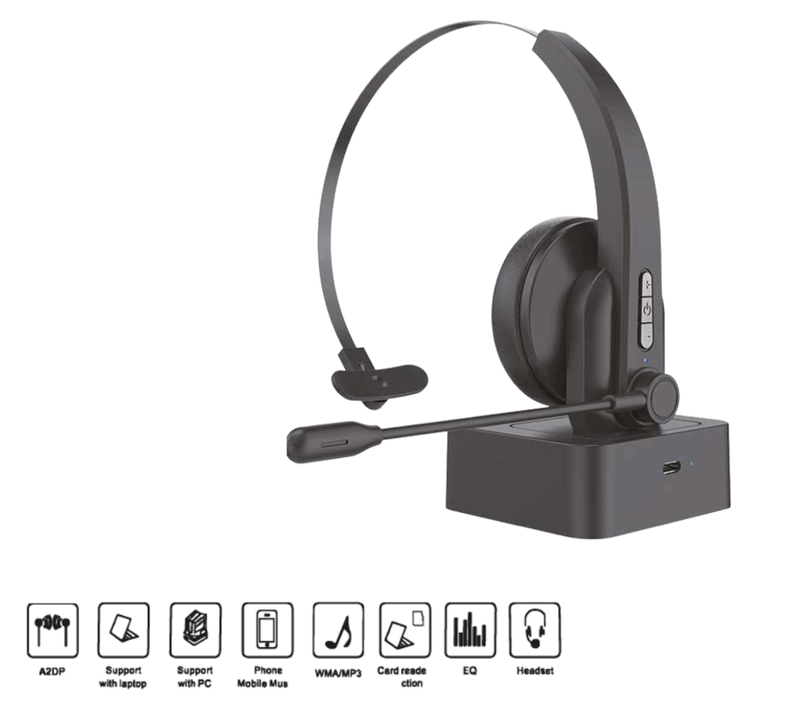 AUDIFONOS BLUETOOTH AUDIOPRO V5.0 CALL CENTER AP02071-0