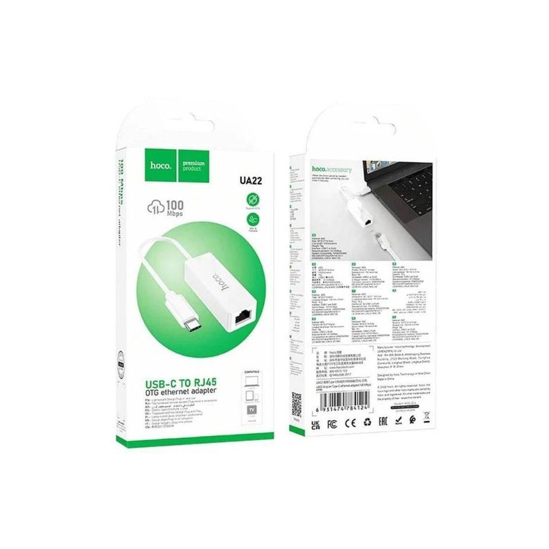 CABLE ETHERNET A USB C BLANCO UA22-1