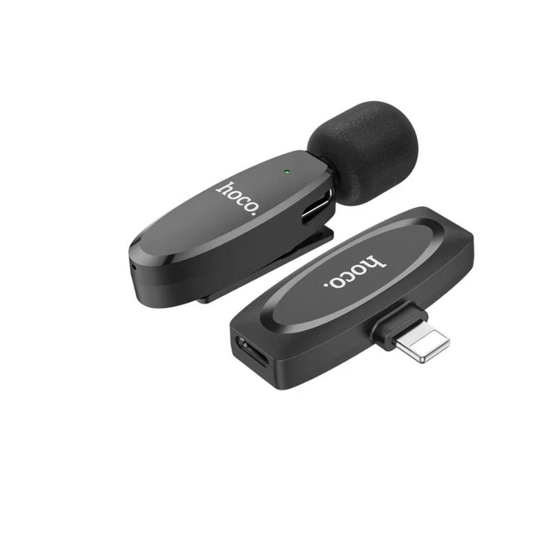 MICROFONO LAVALIER PARA IPHONE INALAMBRICO NEGRO-1