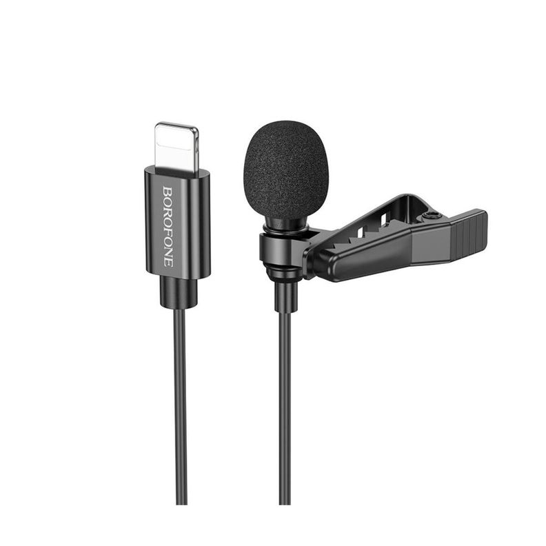 MICROFONO LAVALIER PARA IPHONE BOROFONE NEGRO-0