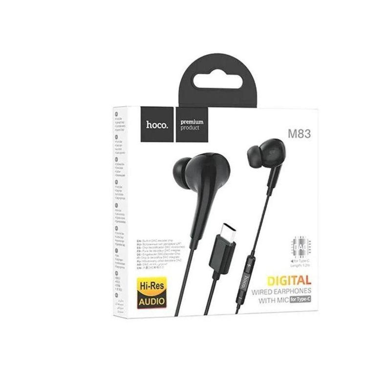AUDIFONOS TIPO C HOCO M83 NEGRO-1