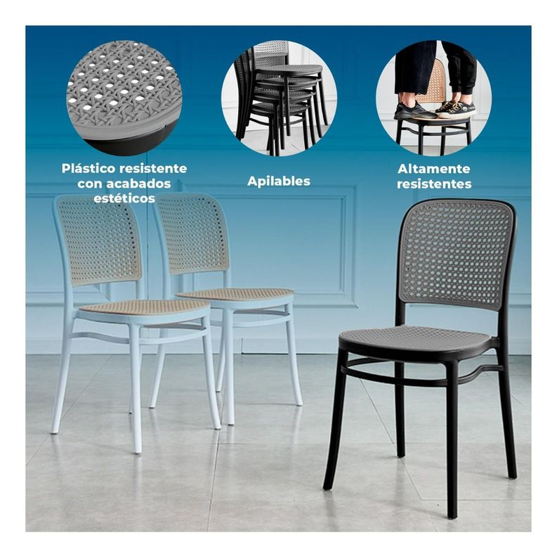 Pack 4 Sillas De Comedor Con Agujero Arya-1
