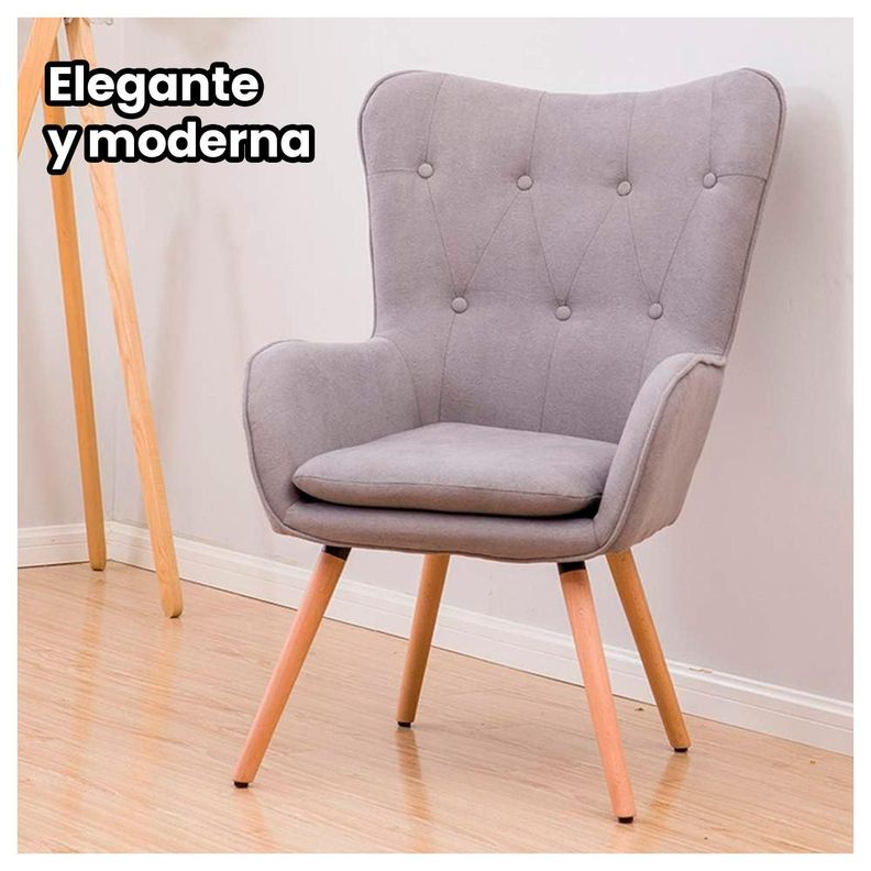 Sillón Poltrona Decorativo con Diseño Nórdico-2