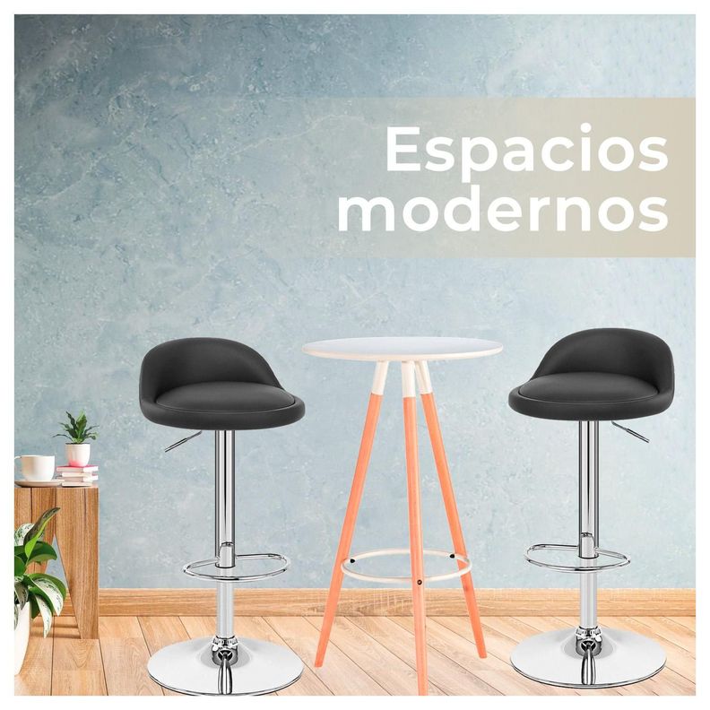 Pack 4 Sillas Piso Bar Taburete negro-3