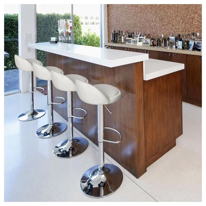 Pack 4 Sillas Piso Bar Taburete negro-5