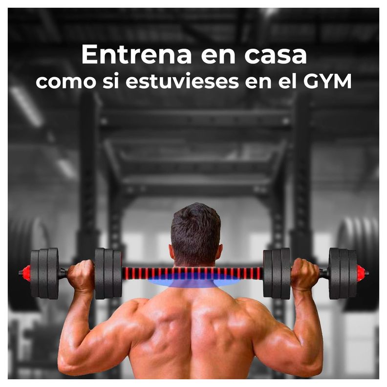 Mancuernas 20 kg 4 en 1 Pesas Barra Pesa Rusa en un Set-5
