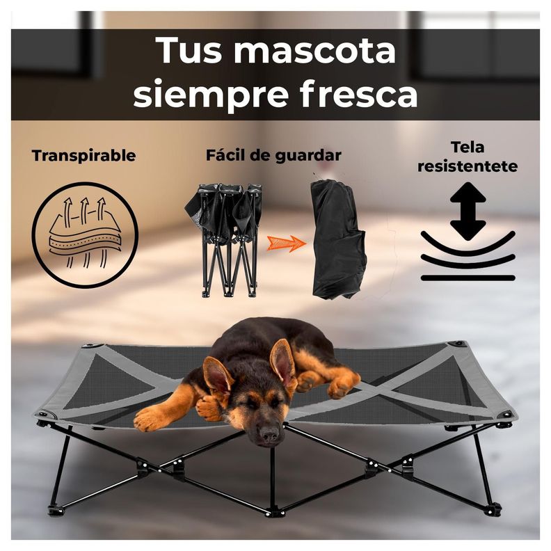 Cama Trampolín Elevada para tu Perro con Malla Transpirable-1