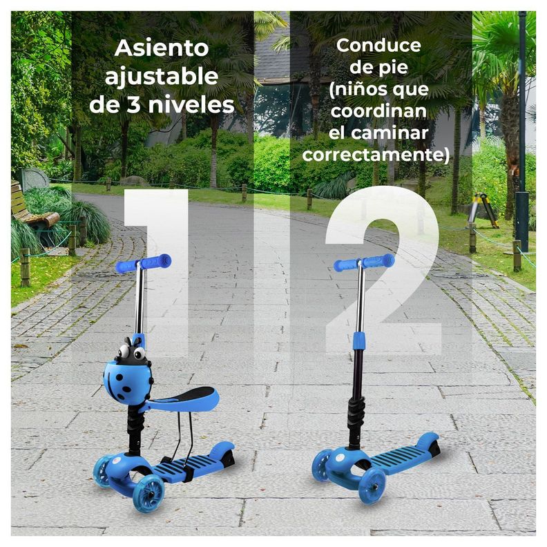 Scooter Monopatín 3 en 1 y Ruedas con Luces Led-4