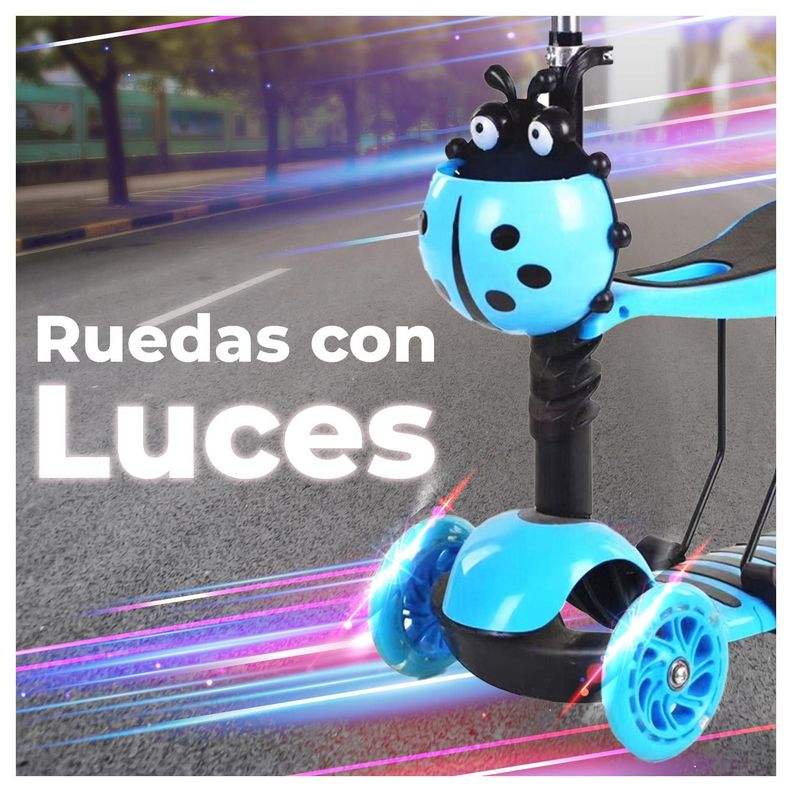 Scooter Monopatín 3 en 1 y Ruedas con Luces Led-2