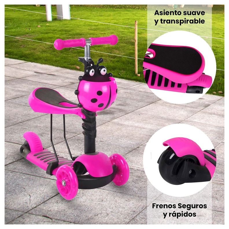 Scooter Monopatín 3 en 1 y Ruedas con Luces Led-3