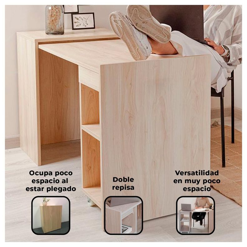 Escritorio Moderno Plegable Ajustable con Almacenamiento-1