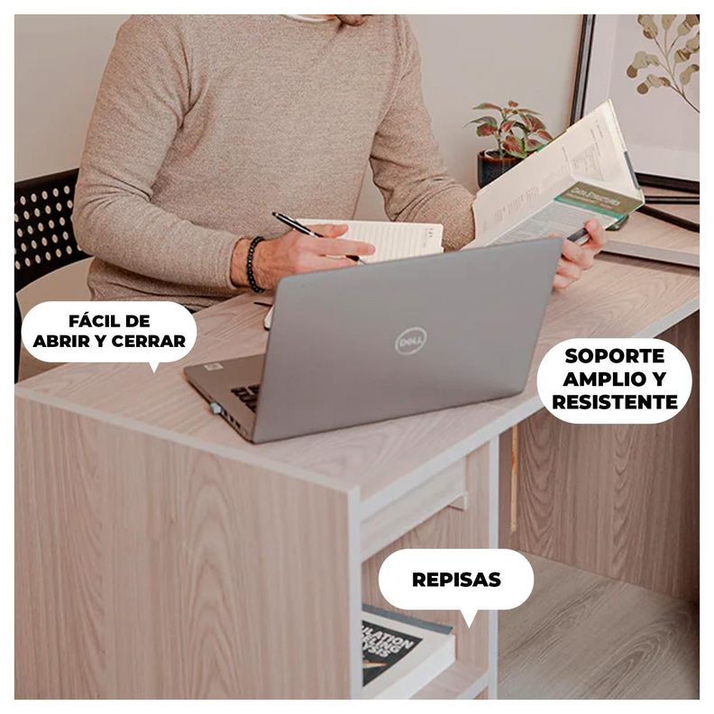 Escritorio Moderno Plegable Ajustable con Almacenamiento-2