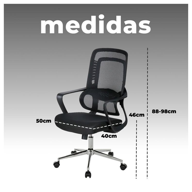 Silla de Oficina Moderna Ajustable Ergonómica y Transpirable-5
