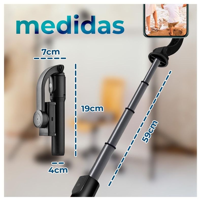 Tripode Palo Selfie con Control Remoto Bluetooth-5