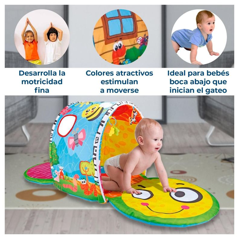 Tunel bebe alfombra para gateo y juego-1