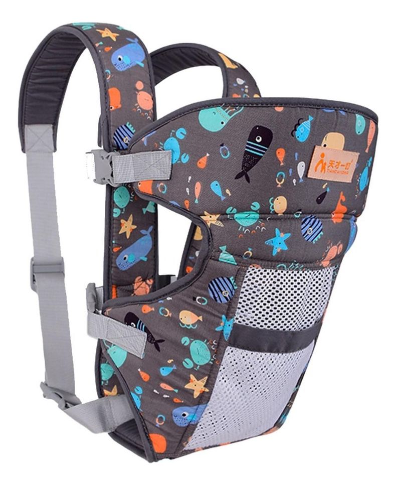 Portabebés Canguro Mochila Gris-0