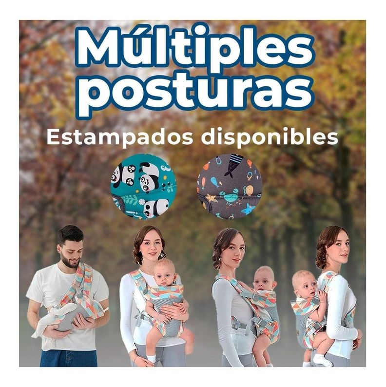 Portabebés Canguro Mochila Gris-3