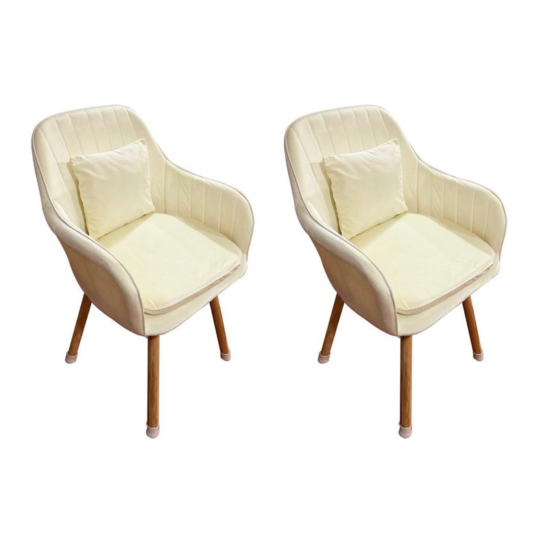 Pack 2 Butaca Poltrona Sofí de Terciopelo Con Patas de Madera-0