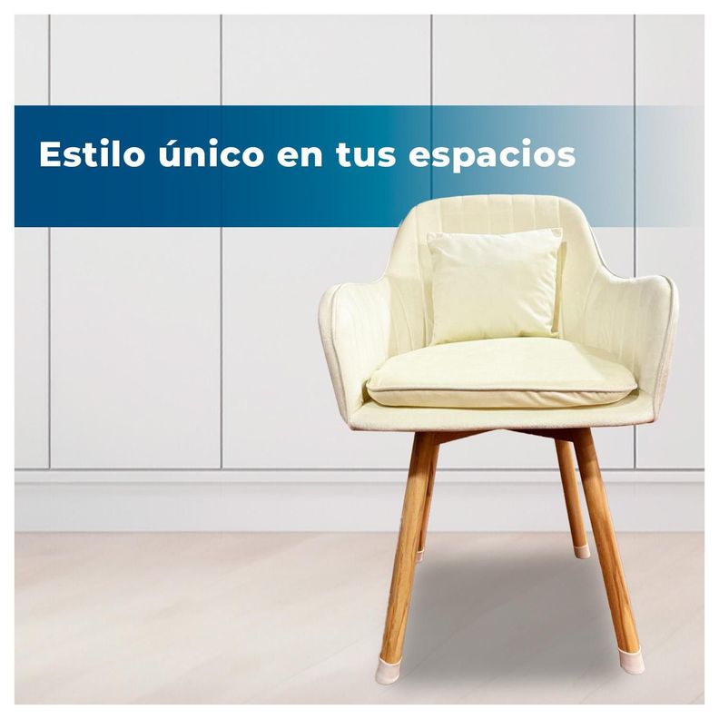 Pack 2 Butaca Poltrona Sofí de Terciopelo Con Patas de Madera-4