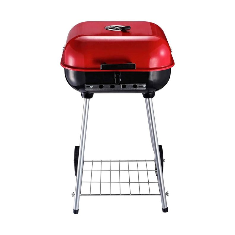 Parrilla de carbón portátil con 4 patas y ruedas-0