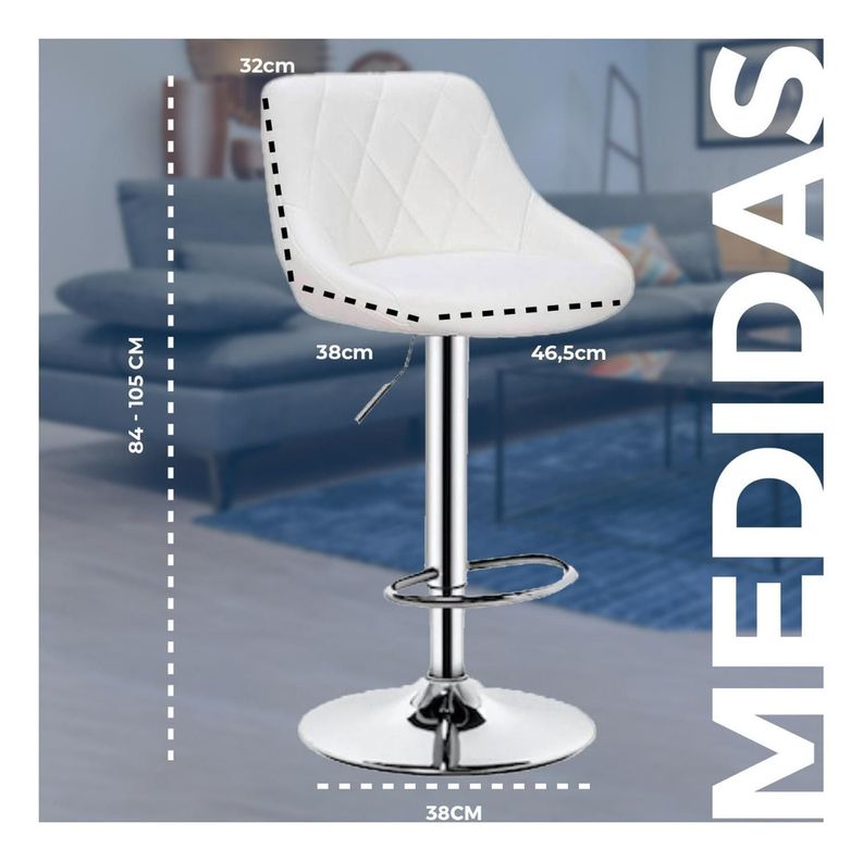 Pack 2 Silla Piso Bar Con Respaldo-3