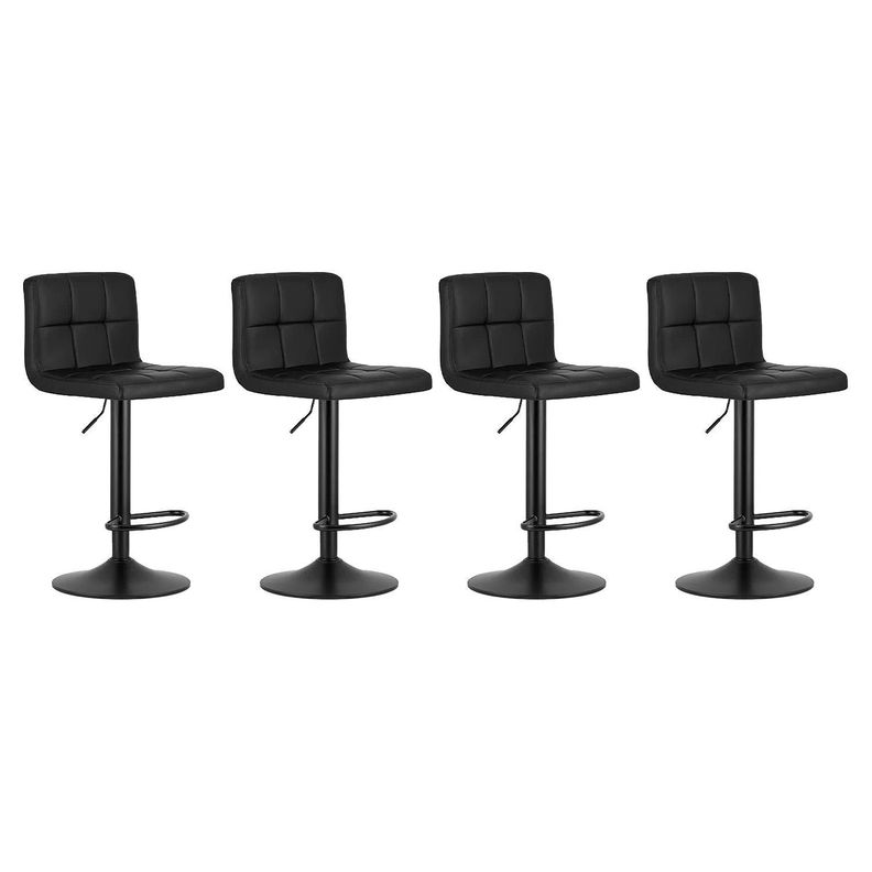 Silla de Bar con Base Mate y Altura Regulable Diseno Moderno Negro 105 CM